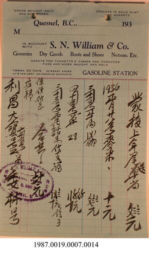 Statement, 1935-1936 - Hong And Lee Chong Collection