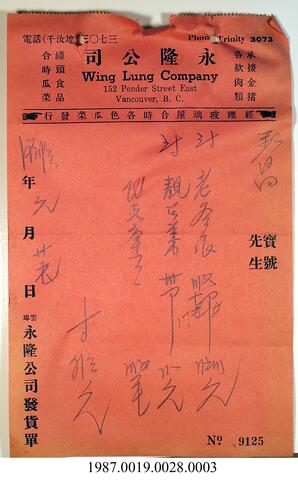 Statement, 1936-1938 - Hong And Lee Chong Collection
