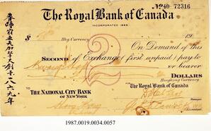 Cancelled Cheque, 1935-1943 - Hong And Lee Chong Collection