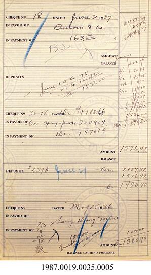Receipts, 1937 - Hong And Lee Chong Collection