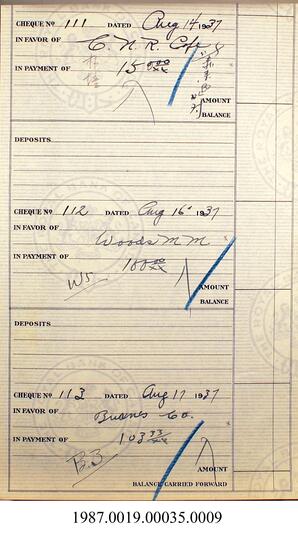 Receipts, 1937 - Hong And Lee Chong Collection