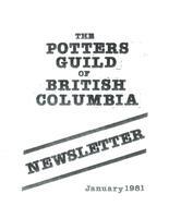 1981 January Newsletter Potters Guild of British Columbia