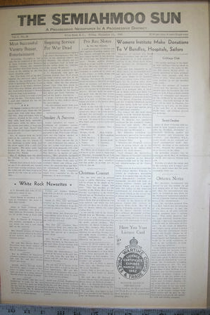 The Semiahmoo Sun, November 14, 1941 (Page 1)