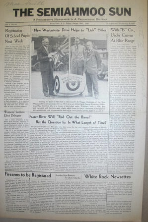 The Semiahmoo Sun, August 30, 1940 (Page 1)