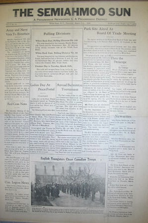 The Semiahmoo Sun, March 21, 1940 (Page 1)
