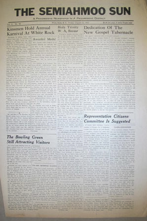 The Semiahmoo Sun, August 11, 1944 (Page 1)