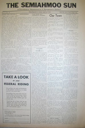 The Semiahmoo Sun, April 28, 1944 (Page 1)