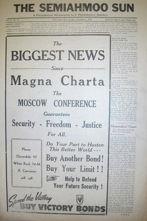 The Semiahmoo Sun, November 05, 1943 (Page 1)