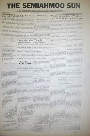 The Semiahmoo Sun, October 08, 1943 (Page 1)