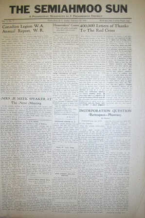 The Semiahmoo Sun, February 19, 1943 (Page 1)