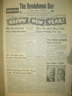The Semiahmoo Sun and White Rock Weekly, December 31, 1957 (Page 1)