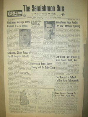 The Semiahmoo Sun and White Rock Weekly, December 24, 1957 (Page 1)
