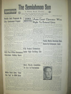 The Semiahmoo Sun and White Rock Weekly, November 28, 1957 (Page 1)
