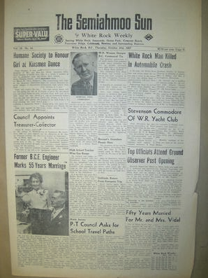The Semiahmoo Sun and White Rock Weekly, October 31, 1957 (Page 1)