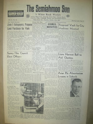 The Semiahmoo Sun and White Rock Weekly, October 17, 1957 (Page 1)
