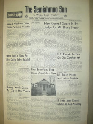 The Semiahmoo Sun and White Rock Weekly, October 03, 1957 (Page 1)