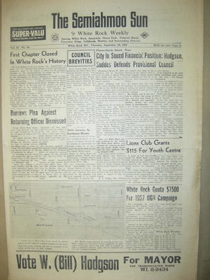 The Semiahmoo Sun and White Rock Weekly, September 19, 1957 (Page 1)
