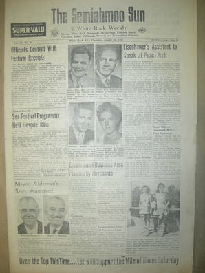 The Semiahmoo Sun and White Rock Weekly, August 01, 1957 (Page 1)