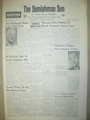 The Semiahmoo Sun and White Rock Weekly, June 06, 1957 (Page 1)