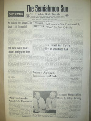The Semiahmoo Sun and White Rock Weekly, May 30, 1957 (Page 1)