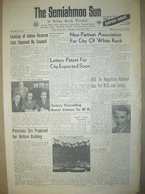 The Semiahmoo Sun and White Rock Weekly, April 11, 1957 (Page 1)