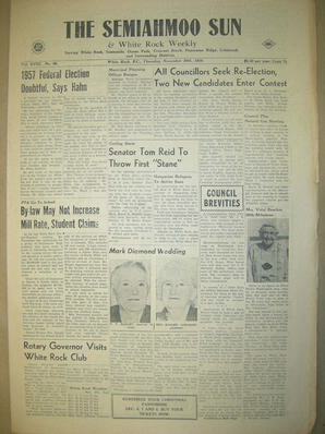 The Semiahmoo Sun and White Rock Weekly, November 29, 1956 (Page 1)