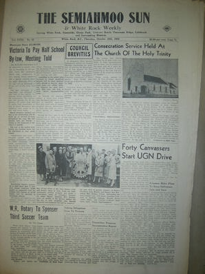 The Semiahmoo Sun and White Rock Weekly, October 25, 1956 (Page 1)