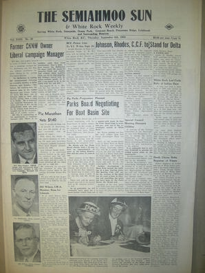 The Semiahmoo Sun and White Rock Weekly, September 06, 1956 (Page 1)