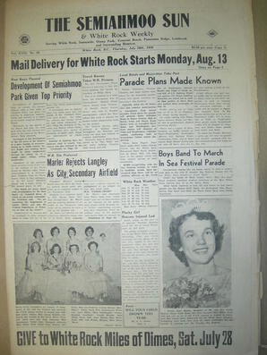 The Semiahmoo Sun and White Rock Weekly, July 19, 1956 (Page 1)
