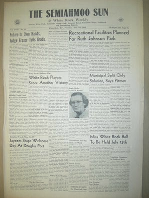 The Semiahmoo Sun and White Rock Weekly, June 07, 1956 (Page 1)