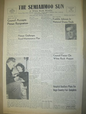 The Semiahmoo Sun and White Rock Weekly, April 12, 1956 (Page 1)