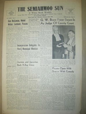 The Semiahmoo Sun and White Rock Weekly, February 23, 1956 (Page 1)