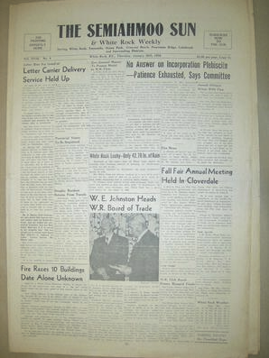 The Semiahmoo Sun and White Rock Weekly, January 26, 1956 (Page 1)