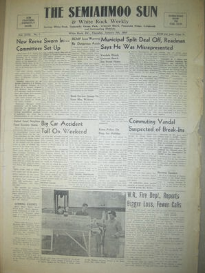 The Semiahmoo Sun and White Rock Weekly, January 05, 1956 (Page 1)