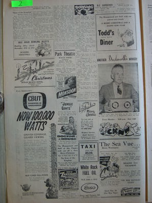 The Semiahmoo Sun and White Rock Weekly, December 23, 1954 (Page 2)
