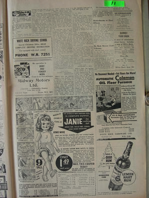 The Semiahmoo Sun and White Rock Weekly, December 09, 1954 (Page 11)