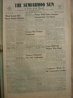 The Semiahmoo Sun and White Rock Weekly, November 18, 1954 (Page 1)