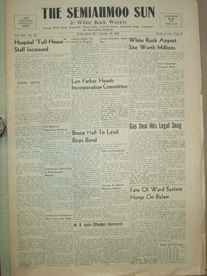 The Semiahmoo Sun and White Rock Weekly, October 21, 1954 (Page 1)