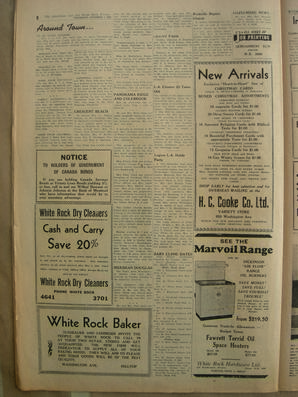 The Semiahmoo Sun and White Rock Weekly, October 07, 1954 (Page 8)