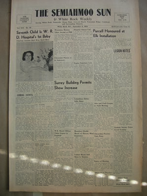 The Semiahmoo Sun and White Rock Weekly, September 09, 1954 (Page 1)