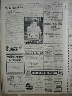 The Semiahmoo Sun and White Rock Weekly, August 19, 1954 (Page 6)