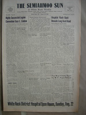 The Semiahmoo Sun and White Rock Weekly, August 19, 1954 (Page 1)