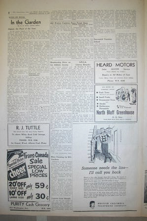 The Semiahmoo Sun and White Rock Weekly, August 12, 1954 (Page 8)