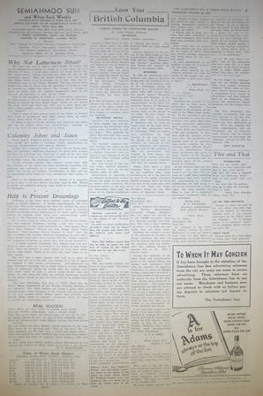 The Semiahmoo Sun and White Rock Weekly, August 12, 1954 (Page 3)
