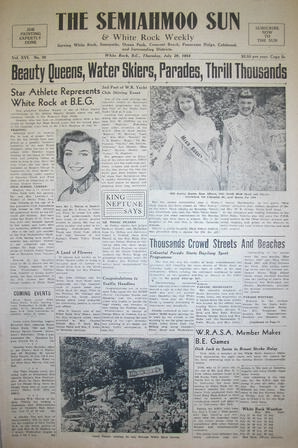 The Semiahmoo Sun and White Rock Weekly, July 29, 1954 (Page 1)