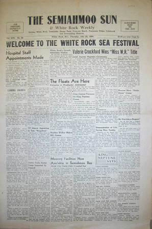 The Semiahmoo Sun and White Rock Weekly, July 22, 1954 (Page 1)