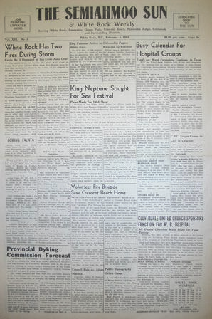 The Semiahmoo Sun and White Rock Weekly, February 04, 1954 (Page 1)