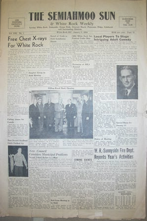 The Semiahmoo Sun and White Rock Weekly, January 07, 1954 (Page 1)