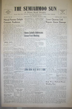 The Semiahmoo Sun and White Rock Weekly, December 03, 1953 (Page 1)