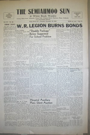 The Semiahmoo Sun and White Rock Weekly, November 19, 1953 (Page 1)